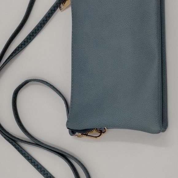 Jen & Co crossbody purse bag blue gold hardware multi pockets Jen&Co adjustable - Picture 4 of 12